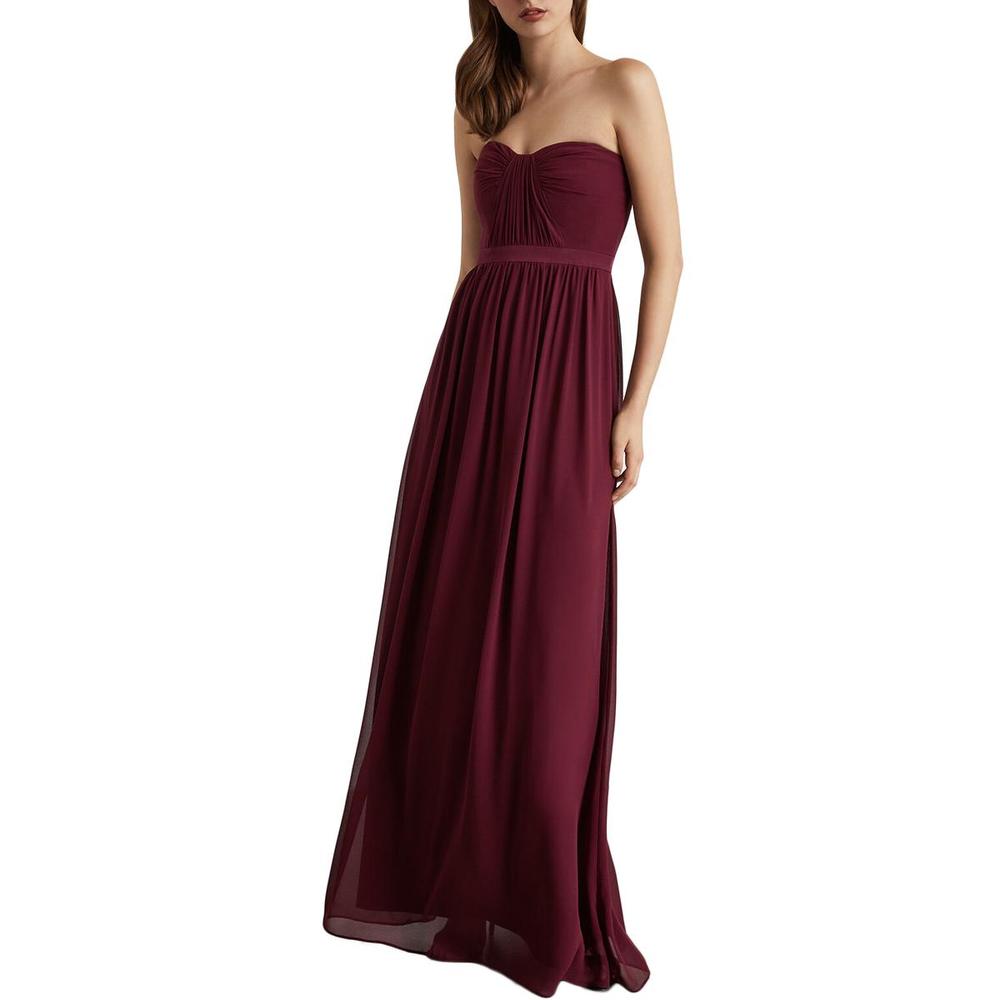 BCBGMAXAZRIA Womens Purple Strapless Ruched Evening Formal Dress Gown NWT